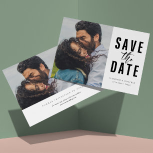 Modern Minimalist Style: One Photo Save The Date Invitation