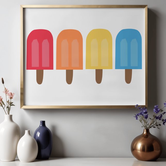Modern Minimalist Stylish Abstract Popsicles Poster (Creator Uploaded)