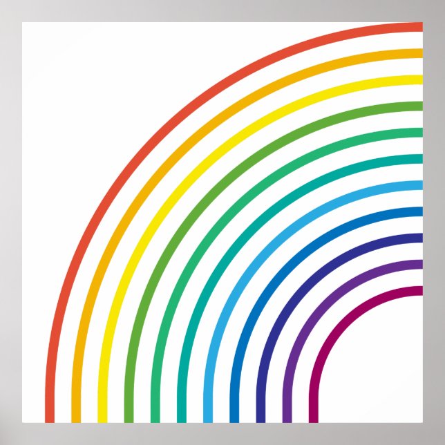 Modern Minimalist Stylish Contemporary Rainbow Poster (Front)