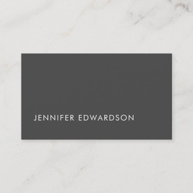 Modern minimalist stylish dark grey professional business card (Front)