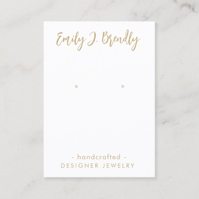 Modern Minimalist Stylish Jewellery Earring Displa Business Card (Front)