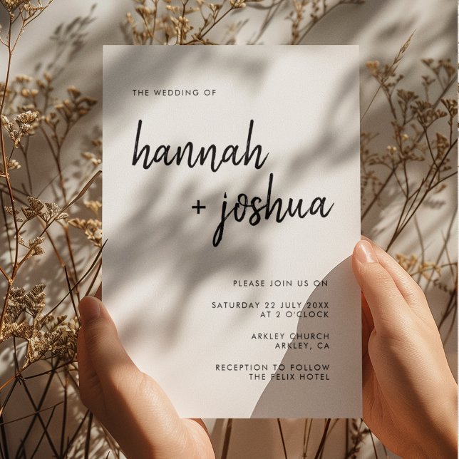 Modern Minimalist | Stylish Script Simple Wedding Invitation (Creator Uploaded)