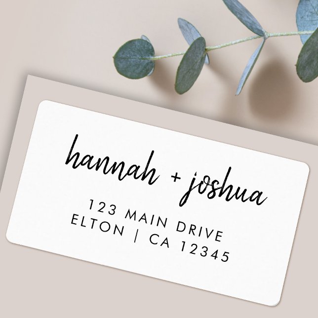 Modern Minimalist | Stylish Script Wedding Address Label (Creator Uploaded)