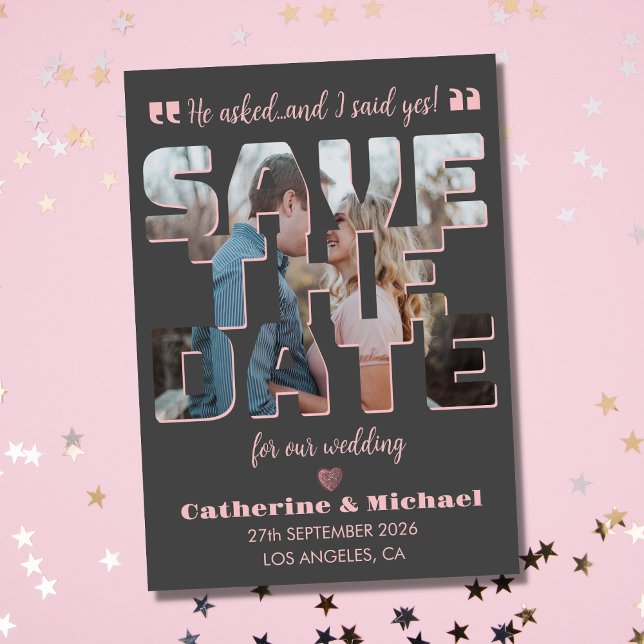 Modern Minimalist Stylish Typography Custom Photo  Save The Date (Creator Uploaded)