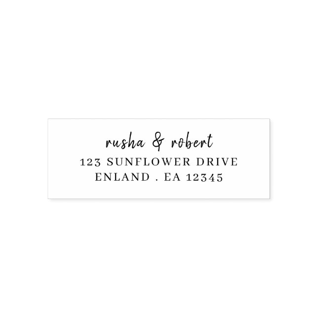 Modern Minimalist Stylish Wedding Address Self-inking Stamp (Design)