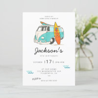 Modern Minimalist Surf birthday Party invitation