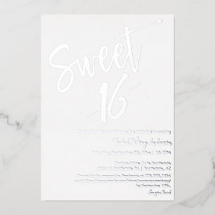Modern Minimalist Sweet 16th Birthday Party Silver