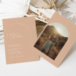 Modern Minimalist Tan Boho Arch Photo Wedding Invitation<br><div class="desc">Designed to coordinate with for the «Arches Minimalist» Wedding Invitation Collection. To change details,  click «Details». To move the text or change the size,  font,  or colour,  click «Edit using Design Tool». View the collection link on this page to see all of the matching items in this beautiful design.</div>