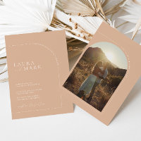 Modern Minimalist Tan Boho Arch Photo Wedding