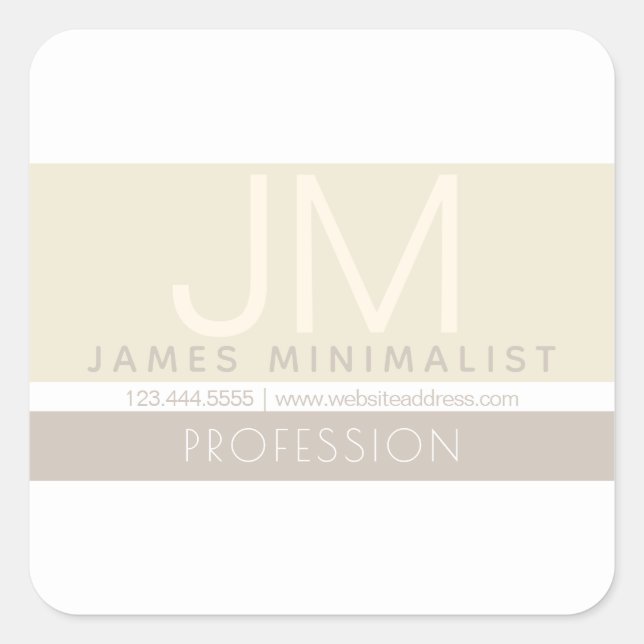 Modern Minimalist | Taupe Earth-tones Square Sticker (Front)