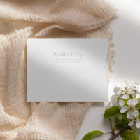 Modern Minimalist Taupe Script Wedding