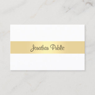 Modern Minimalist Template Calligraphy Script Gold Business Card