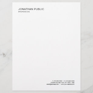 Modern Minimalist Template Elegant Black And White Custom Letterhead