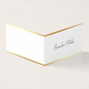 Modern Minimalist Template Gold Handwritten Script Business Card
