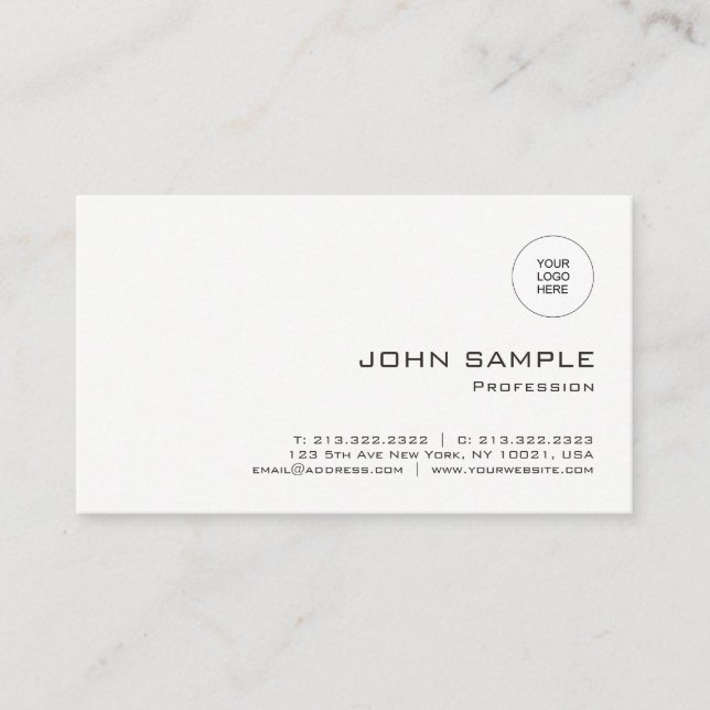 Modern Minimalist Template Upload Your Logo to Business Card (Front)