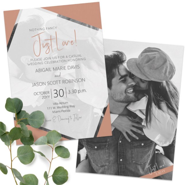 📸✨Modern Minimalist Terra Cotta Casual Wedding Invitation (📸✨Modern Minimalist Terra Cotta Casual Wedding Invitation
)