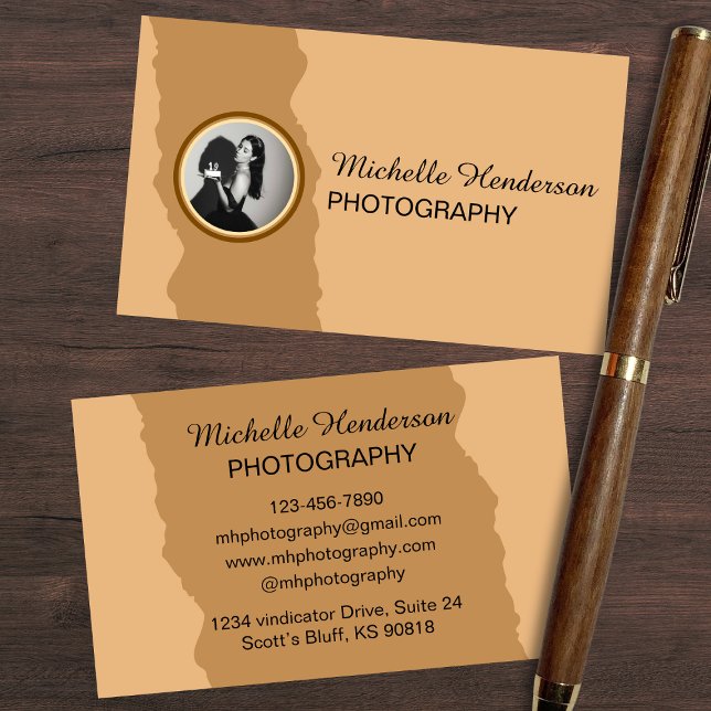 Modern Minimalist Terracotta 1 Photo Business Card (Creator Uploaded)