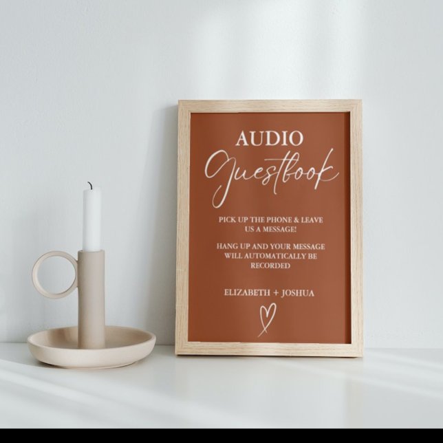 Modern Minimalist terracotta Audio Guestbook Sign (Creator Uploaded)