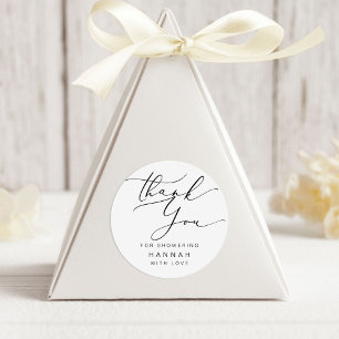 Modern Minimalist Thank you Bridal Shower Classic Round Sticker