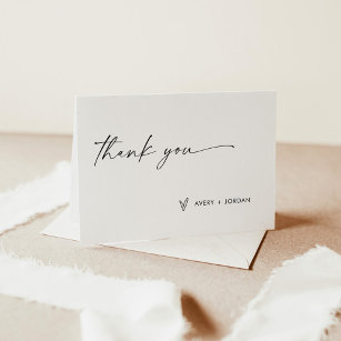 Modern Minimalist Thank You Card   Boho Wedding 