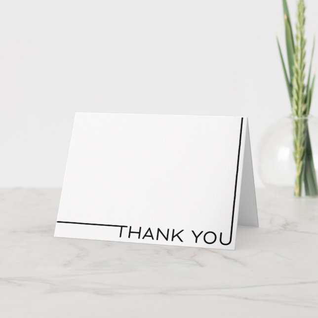 Modern Minimalist Thank You Card (Folded) (Front)