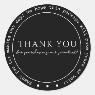 Modern, Minimalist, Thank You Classic Round Sticke Sticker