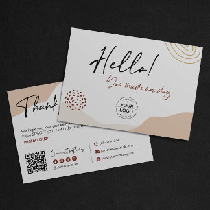 Modern Minimalist Thank You Discount QR Code Logo