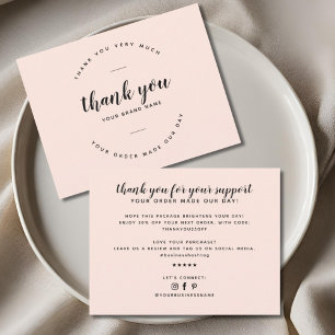 Modern minimalist thank you for your order card
