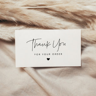 Modern minimalist Thank you for your order card