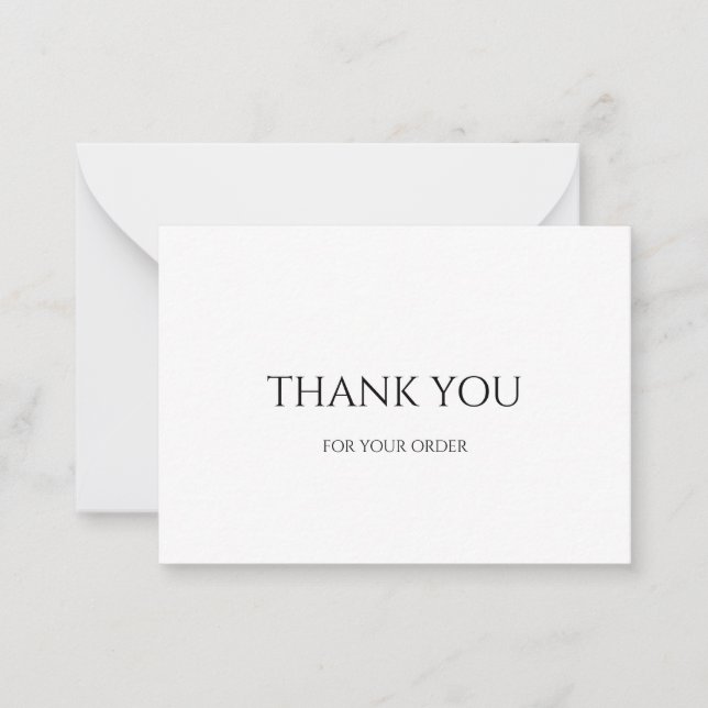 Modern, Minimalist, Thank You For Your Order Card (Front)