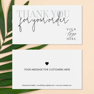 Modern Minimalist Thank You For Your Order Insert