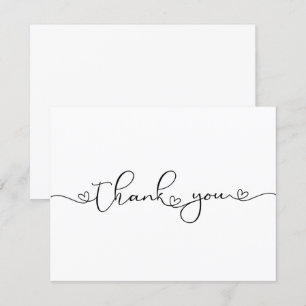 Modern Minimalist Thank You Heart Custom Card