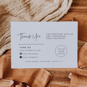 Modern minimalist Thank you package insert card