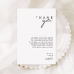 Modern Minimalist Thank You Reception Card<br><div class="desc">This Modern Minimalist thank you reception card is perfect for your classy boho wedding. Its simple, unique abstract design accompanied by a contemporary minimal script and a white and black colour palette gives this product a feel of elegant formal luxury while staying simplistic, chic bohemian. Keep it as is, or...</div>