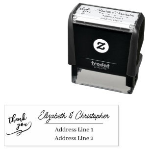 Modern minimalist thank you return address self-inking stamp