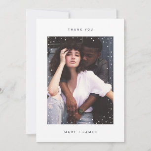 Modern Minimalist Thank You Wedding Photo Card