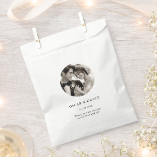 Modern Minimalist Thank You Wedding Photo Favour Bag