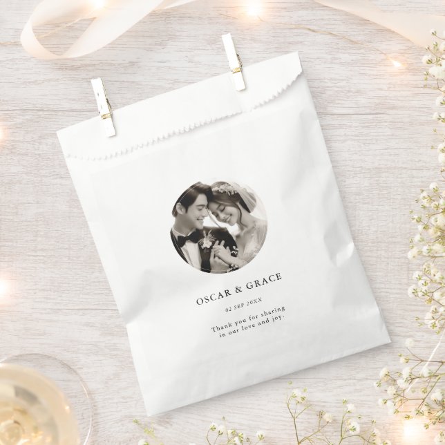 Modern Minimalist Thank You Wedding Photo Favour Bag (Clipped)