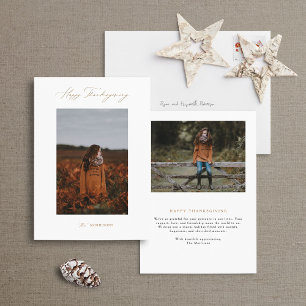Modern Minimalist Thanksgiving Photo Card