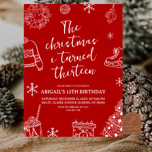 Modern Minimalist The Christmas I turn birthday Invitation