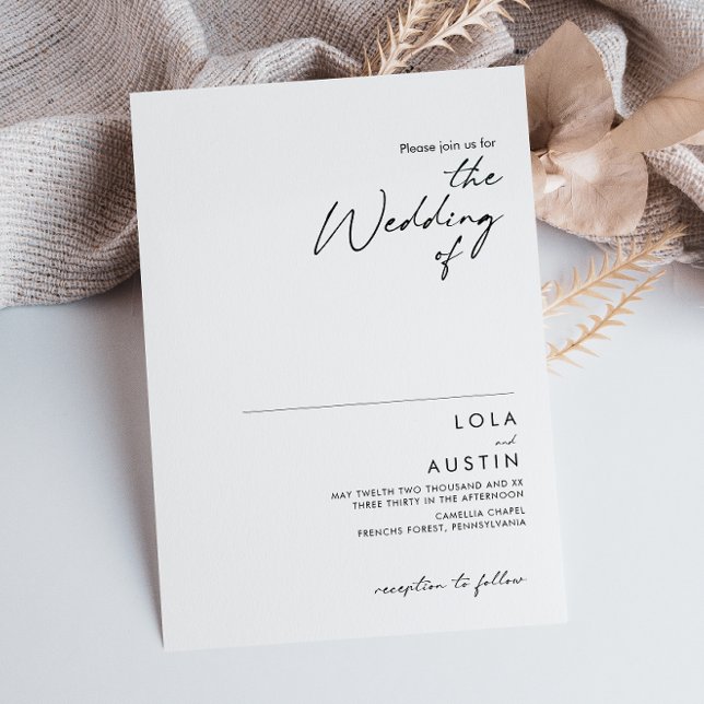 Modern Minimalist The Wedding Of Invitation (Creator Uploaded)