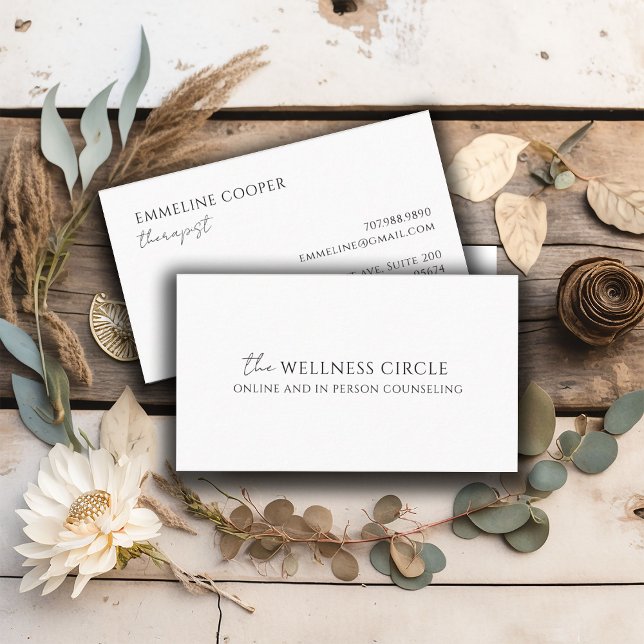 Modern Minimalist Therapist  Business Card (Creator Uploaded)