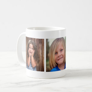 Modern Minimalist Three Photo Collage Grid Coffee Mug