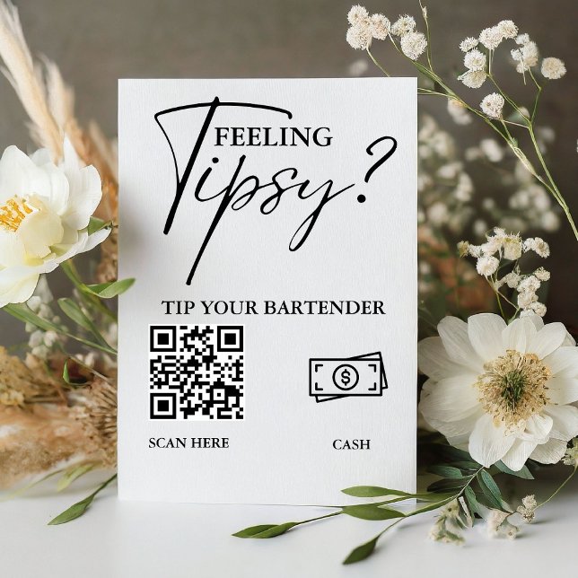 Modern Minimalist Tip Your Bartender Wedding Sign (Creator Uploaded)