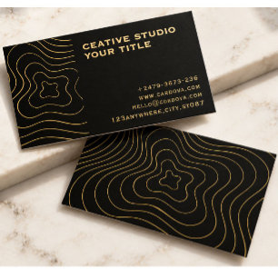 Modern Minimalist Topographic Line Business Card  