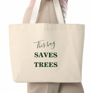 Modern Minimalist Trees Planet Friendly Grocery Large Tote Bag