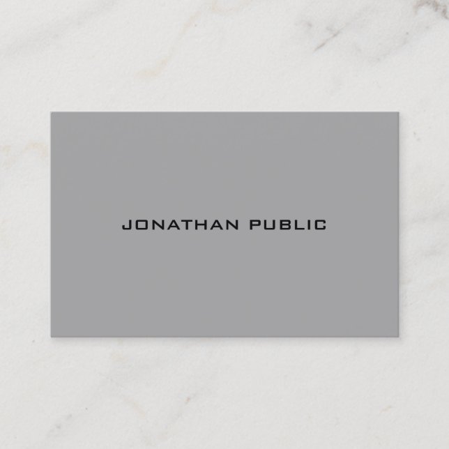 Modern Minimalist Trendy Cool Template Elegant Top Business Card (Front)