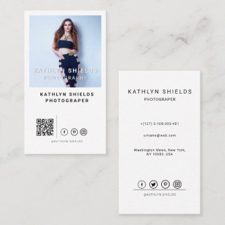 Modern  minimalist Trendy fashion Photo photograpy Business Card