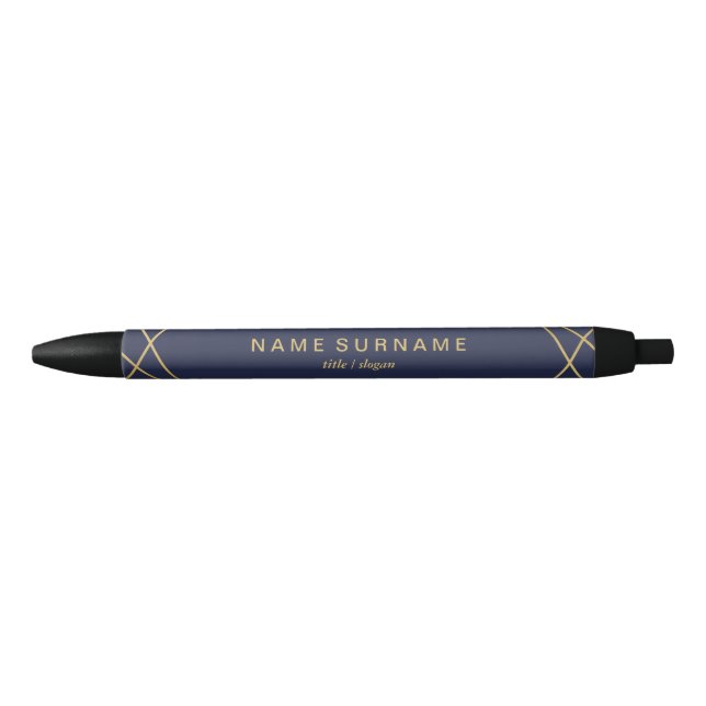 Modern Minimalist Trendy Gold GeometricPattern Pen (Front)