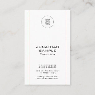 Modern Minimalist Trendy Gold Vertical Template Business Card